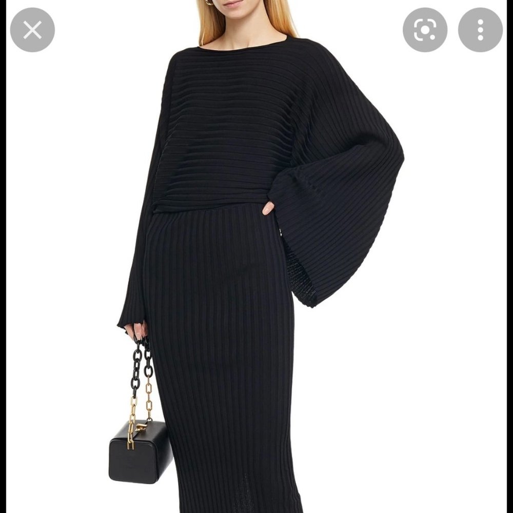 TOTÊME Maristella draped ribbed-knit maxi dress-size Small